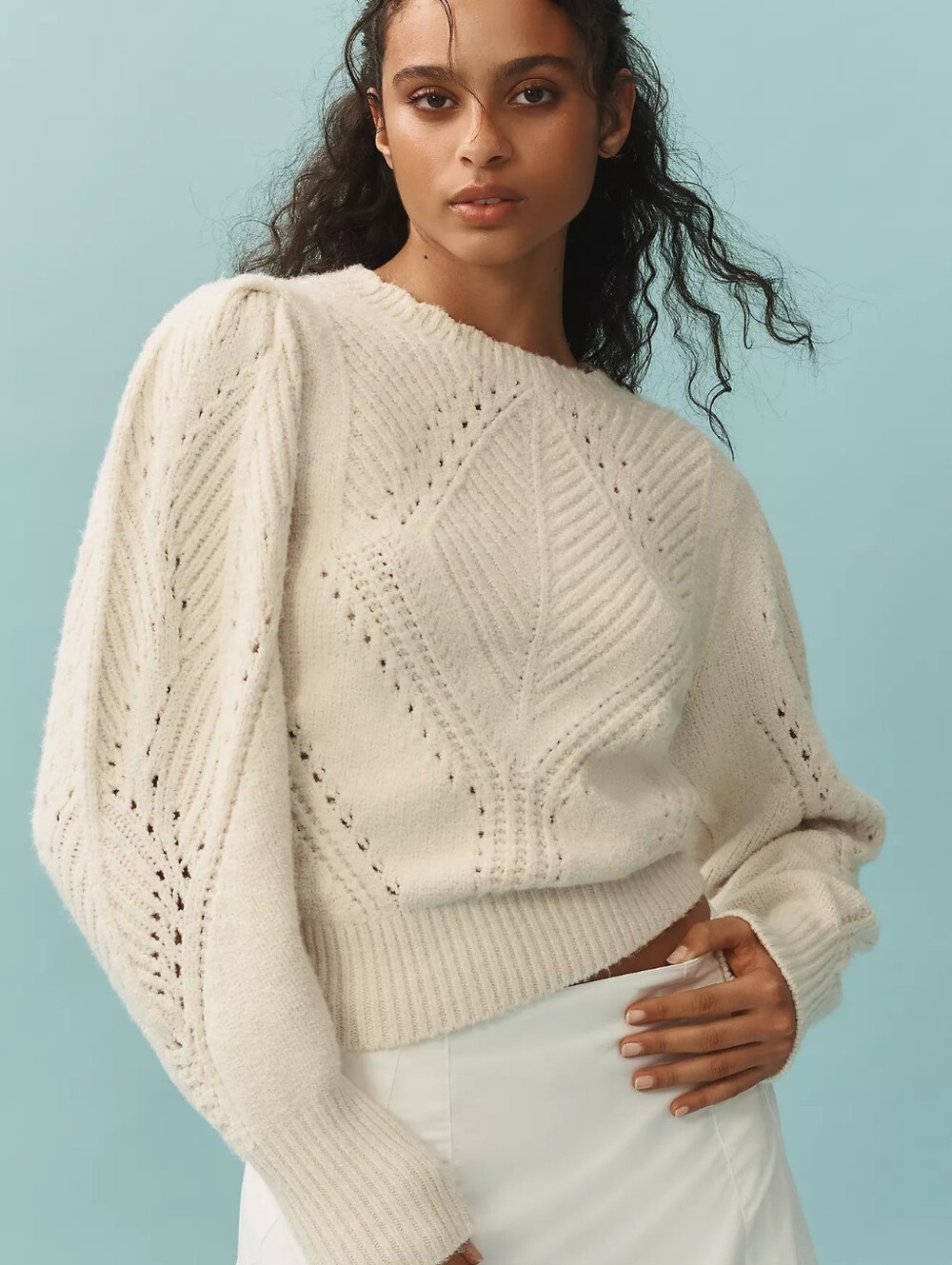 By Anthropologie Scalloped Collar Sweater Size XXS - Picture 2 of 12